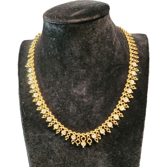 Reversible Blue Lapis Cubic Zirconia Necklace 17.5" Joan Rivers AB Jewelry VTG - Picture 3 of 13